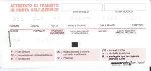 Attestazione Autostrade Rilasciate dai caselli automatizzati